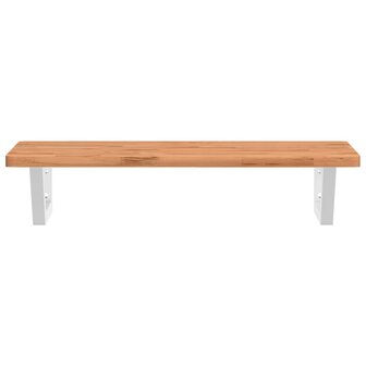 Badkamer wandschap staal en massief beukenhout 4