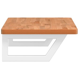 Badkamer wandschap staal en massief beukenhout 5