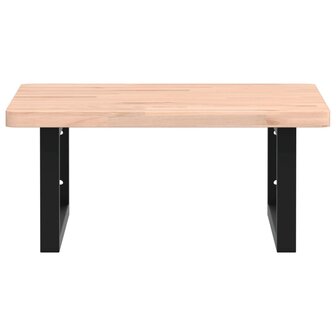 Badkamer wandschap staal en massief beukenhout 4