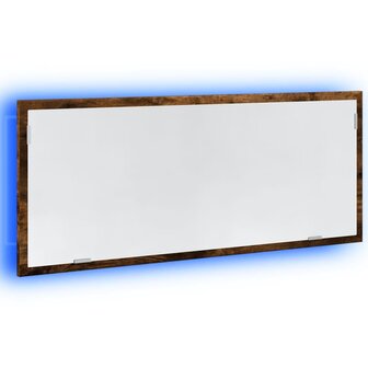 Badkamerspiegel met LED 100x8,5x37cm bewerkt hout gerookt eiken 3