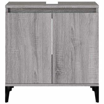 Wastafelkast 58x33x60 cm bewerkt hout grijs sonoma eikenkleurig 6