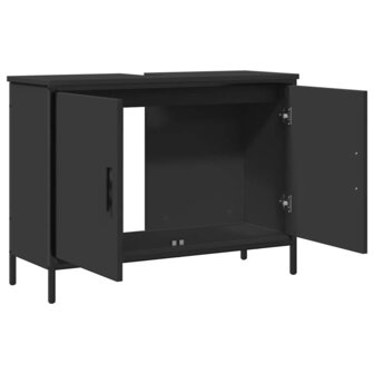 Wastafelkast 80x30x60 cm bewerkt hout zwart 6