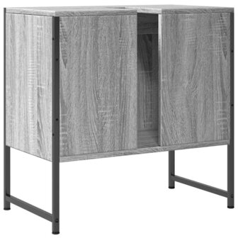 Wastafelkast 60x33x60 cm bewerkt hout grijs sonoma eikenkleurig 8