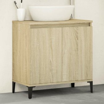 Wastafelkast 58x33x60 cm bewerkt hout sonoma eikenkleurig 1