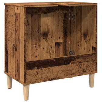 Wastafelkast 58x33x60 cm bewerkt hout oud houtkleurig 7