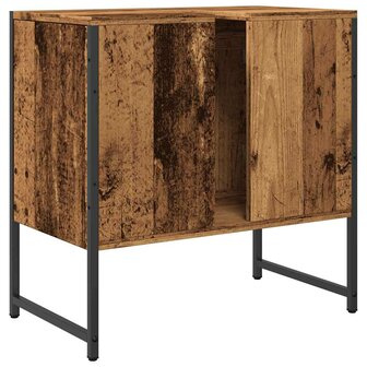 Wastafelkast 60x33x60 cm bewerkt hout oud houtkleurig 7