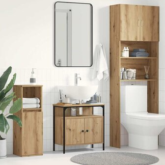 Wastafelkast 60x30x60 cm spaanplaat ambachtelijk eikenkleurig 1
