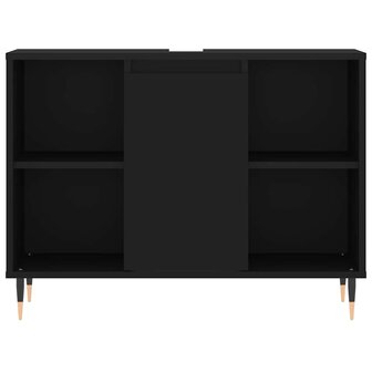 Badkamerkast 80x33x60 cm bewerkt hout zwart 6