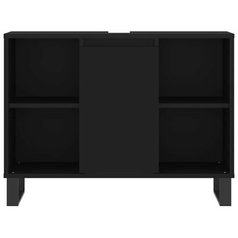 Badkamerkast 80x33x60 cm bewerkt hout zwart 6