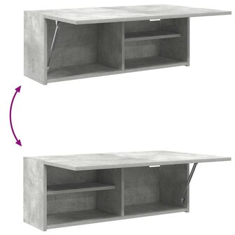 Badkamerwandkast 80x25x30 cm bewerkt hout betongrijs 9