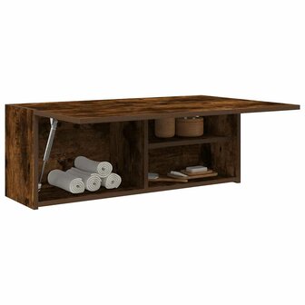 Badkamerwandkast 80x25x30 cm bewerkt hout gerookt eikenkleurig 4