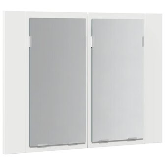 Badkamerkast met spiegel en LED 60x12x45 cm acryl wit 8