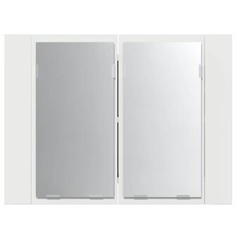 Badkamerkast met spiegel en LED 60x12x45 cm acryl wit 9