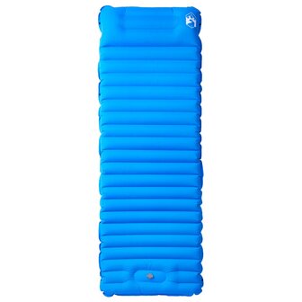 Kampeermatras met kussen zelfopblazend 1-persoons blauw 2