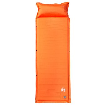 Kampeermatras met kussen zelfopblazend 1-persoons oranje 2