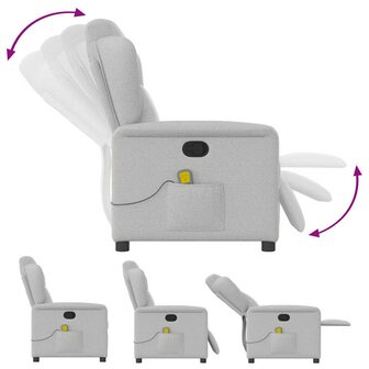 Massagestoel verstelbaar stof wolk grijs 6