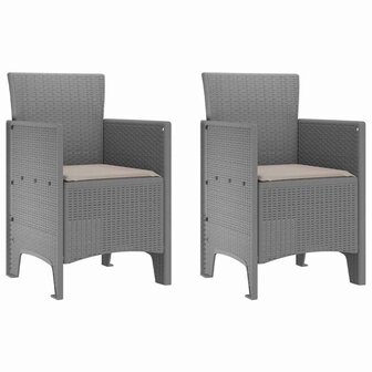 Tuinstoel 2 pcs Lichtgrijs 53 x 49 x 85 cm PP 2