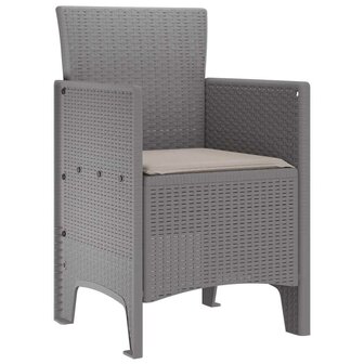 Tuinstoel 2 pcs Lichtgrijs 53 x 49 x 85 cm PP 4