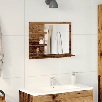 Badkamerspiegelkast 60x10,5x45 cm oud houtkleurig 3