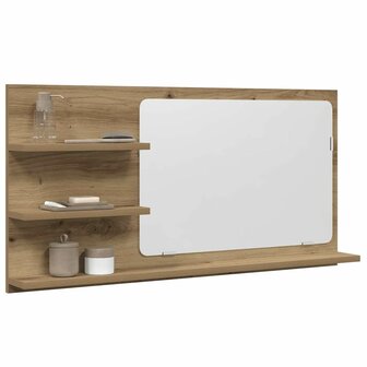 Badkamerspiegelkast 90x11x45 cm bewerkt hout artisanaal eiken 2