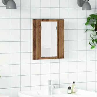 Badkamerspiegelkast LED 40x12x45 cm bewerkt hout oud hout 1
