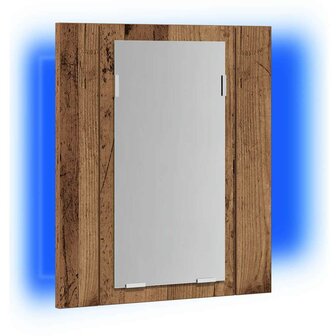 Badkamerspiegelkast LED 40x12x45 cm bewerkt hout oud hout 6
