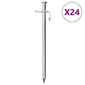 Tentharingen 24 st 8 mm 19,5 cm gegalvaniseerd staal 1