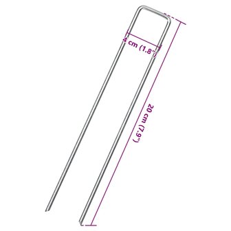 Grondharingen 25 st U-vormig 20x4 cm gegalvaniseerd staal 5