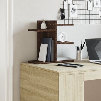 Bureau organiser 42x21,5x42 cm bewerkt hout bruin eikenkleurig 3