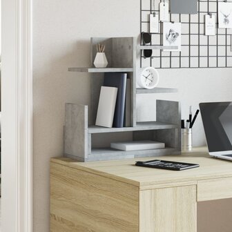 Bureau organiser 49x20x52,5 cm bewerkt hout betongrijs 3