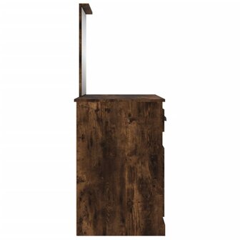 Kaptafel met spiegel 90x50x132,5 cm bewerkt hout gerookt eiken 8