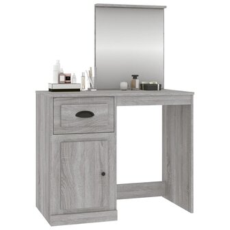 Kaptafel met spiegel 90x50x132,5 cm bewerkt hout grijs sonoma 4