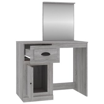 Kaptafel met spiegel 90x50x132,5 cm bewerkt hout grijs sonoma 7