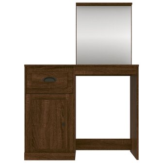 Kaptafel met spiegel 90x50x132,5 cm bewerkt hout bruineiken 6