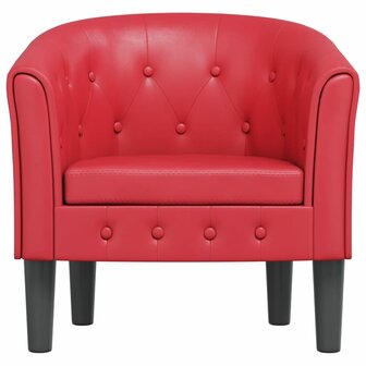 Kuipstoel kunstleer rood 3
