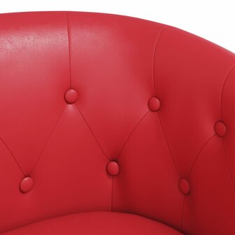 Kuipstoel kunstleer rood 6