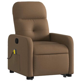 Sta-op-massagestoel verstelbaar stof bruin 4