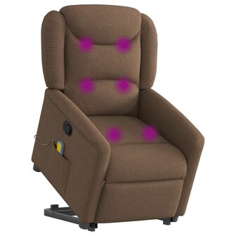 Sta-op-massagestoel verstelbaar stof bruin 3