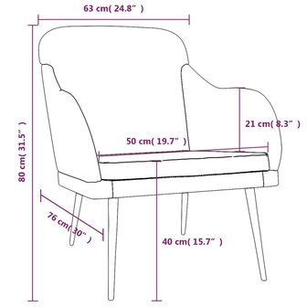 Fauteuil 63x76x80 cm fluweel geel 8