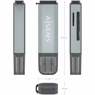 Kaartlezer Aisens ASCR-2A09-GR Grijs 4