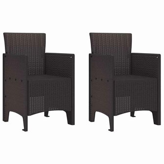 Tuinstoel 2 pcs Bruin 53 x 49 x 85 cm PP 2
