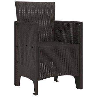Tuinstoel 2 pcs Bruin 53 x 49 x 85 cm PP 3