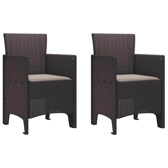 Tuinstoel 2 pcs Bruin 53 x 49 x 85 cm PP 2