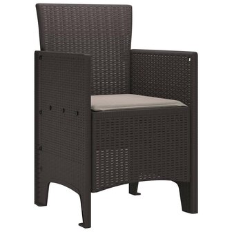 Tuinstoel 2 pcs Bruin 53 x 49 x 85 cm PP 4