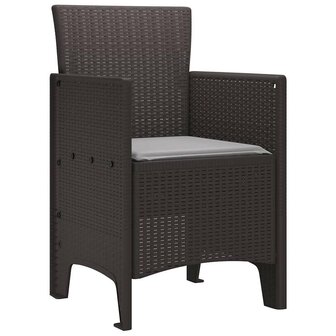 Tuinstoel 2 pcs Bruin 53 x 49 x 85 cm PP 4