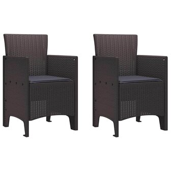 Tuinstoel 2 pcs Bruin 53 x 49 x 85 cm PP 2