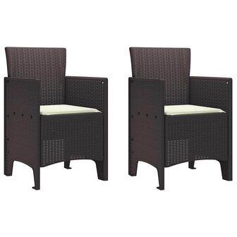 Tuinstoel 2 pcs Bruin 53 x 49 x 85 cm PP 2