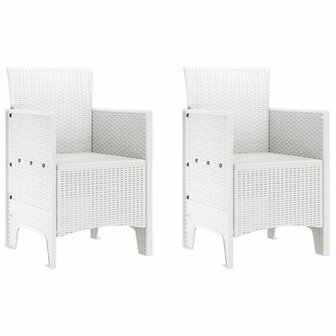 Tuinstoel 2 pcs Wit 53 x 49 x 85 cm PP 2