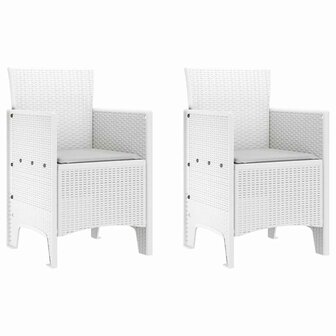 Tuinstoel 2 pcs Wit 53 x 49 x 85 cm PP 2