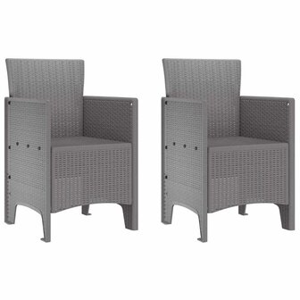 Tuinstoel 2 pcs Lichtgrijs 53 x 49 x 85 cm PP 2